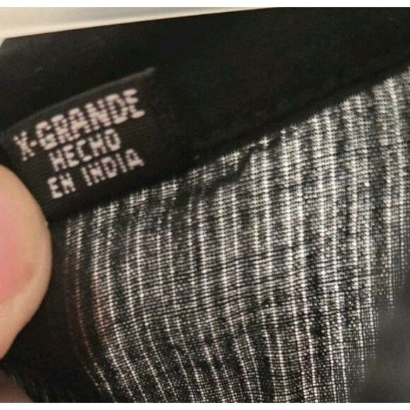 A.N.A. Womens Blouse Sz XL Black Long Sleeve Top Shirt Semi Sheer Floral Details - Picture 10 of 12